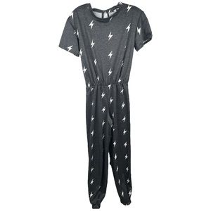 Venus Rules Lightening Bolt Jumpsuit Gray White Size XSmall